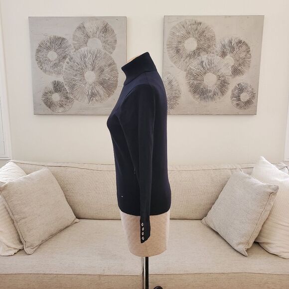 Tommy Hilfiger Solid Buttoned-Cuff Stella Sweater sz Sm - Picture 5 of 11